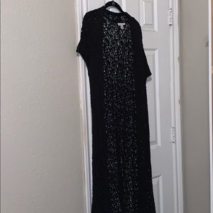 Coldwater Creek Short Sleeve Black Cardigan